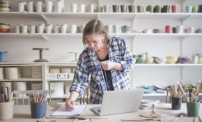 Woman working in an art studio. Photo courtesy TD Bank.
